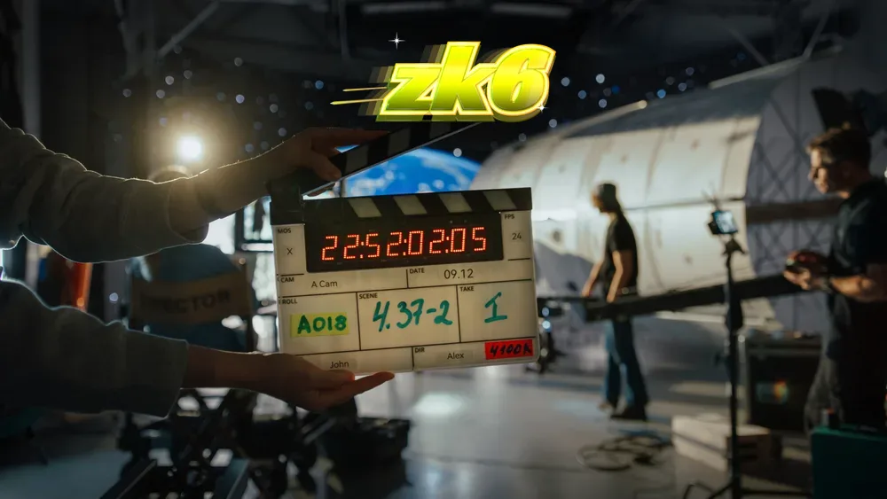 Visual artistik yang merepresentasikan kolaborasi antara industri film dan pengembangan slot digital.
